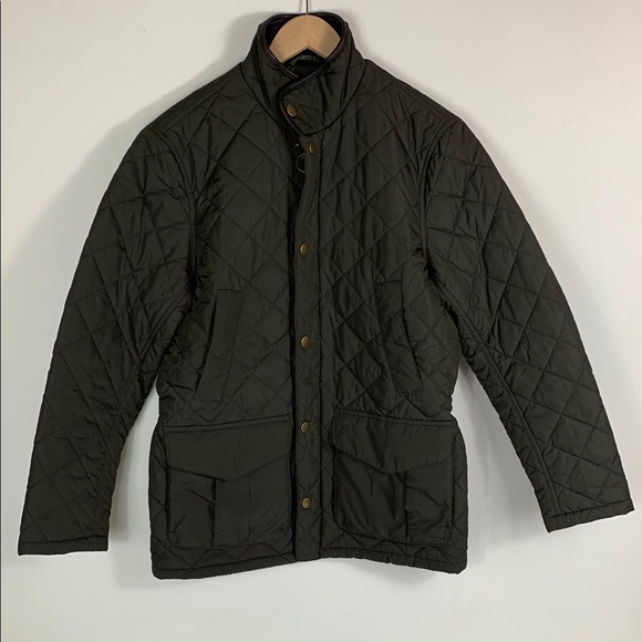 Barbour Men's Quilted Jacket - Olive Green Size S